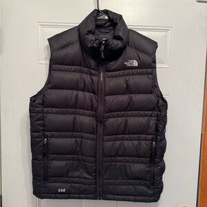 The North Face 550 Fill Puffer Vest Down Mens Large Black Full Zip